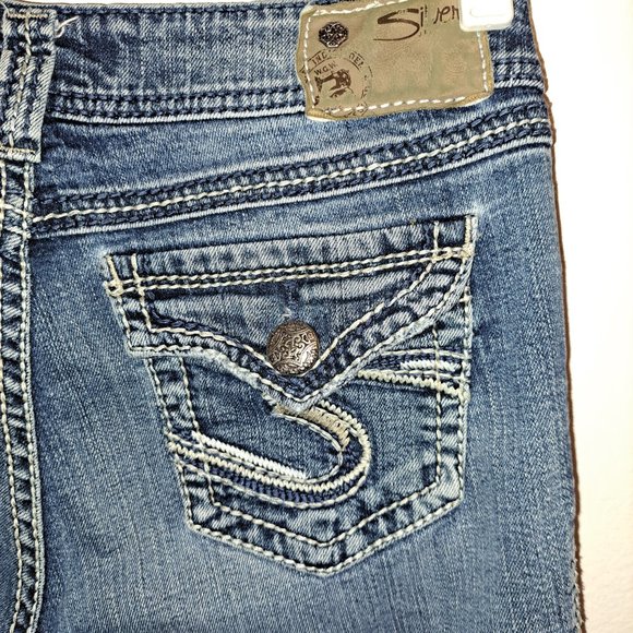 Silver Suki Flap Pocket Jeans With Embroidery - Picture 13 of 15